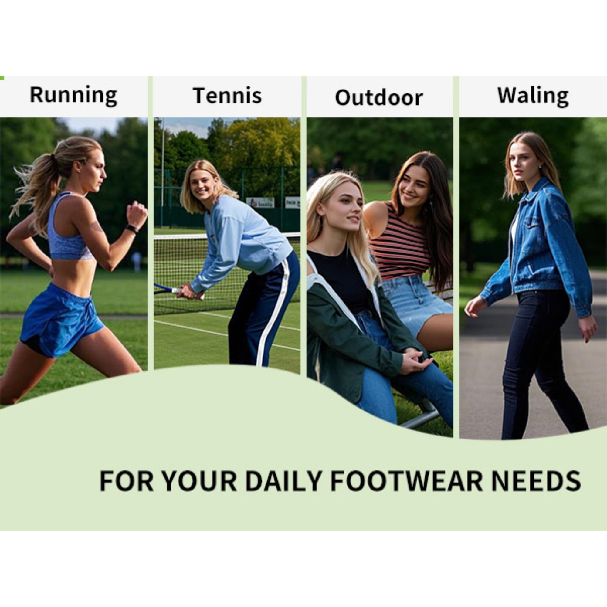 AOV GREEN LEAF Shoes for Women Athletic Sports Workout Gym Running Sneakers US 5.5-11