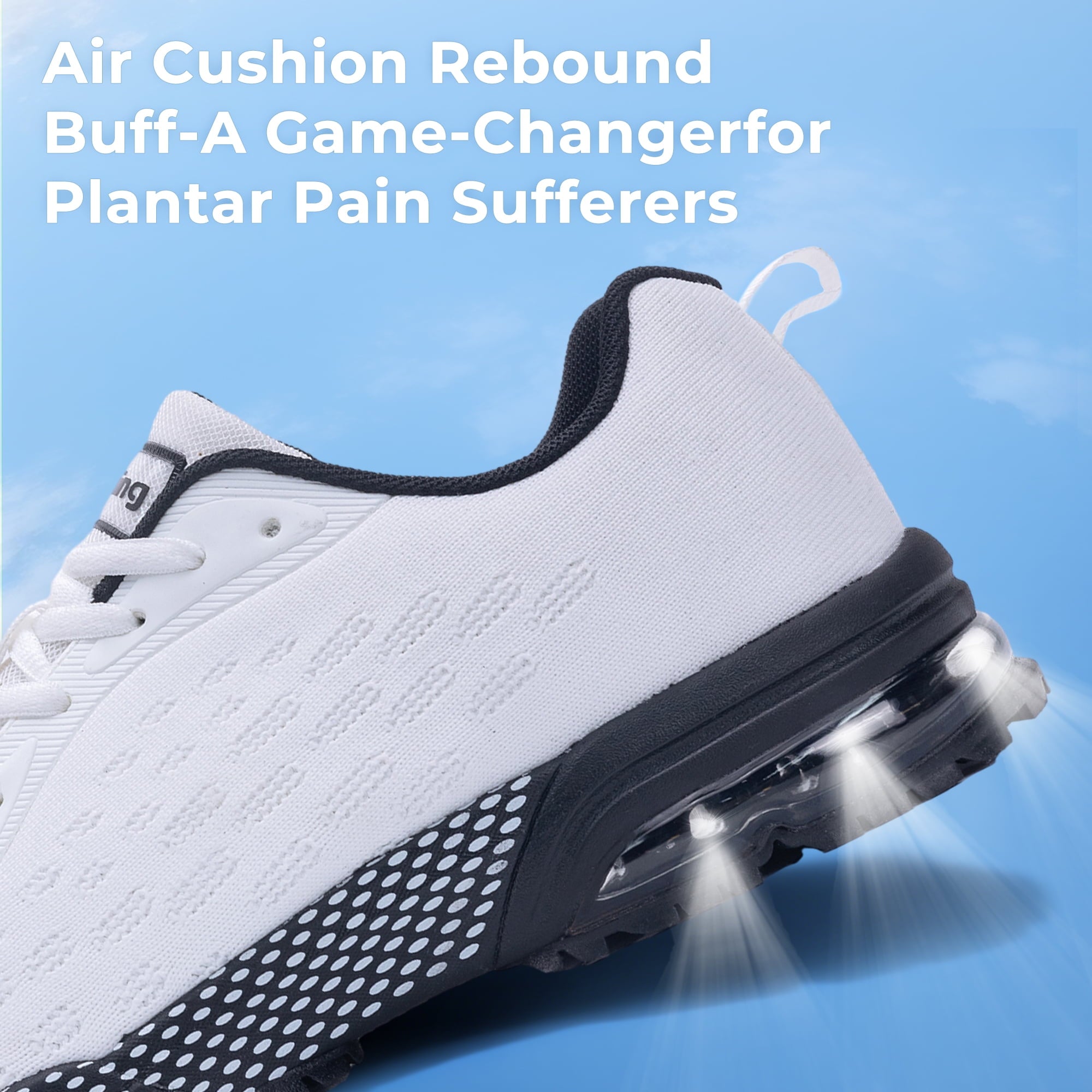 MAYKX Men’s Light Airy Shock-Absorbing Running Shoes Rubber Outsole Anti-Slip Low-Top Multi-Sport Walking Sneakers