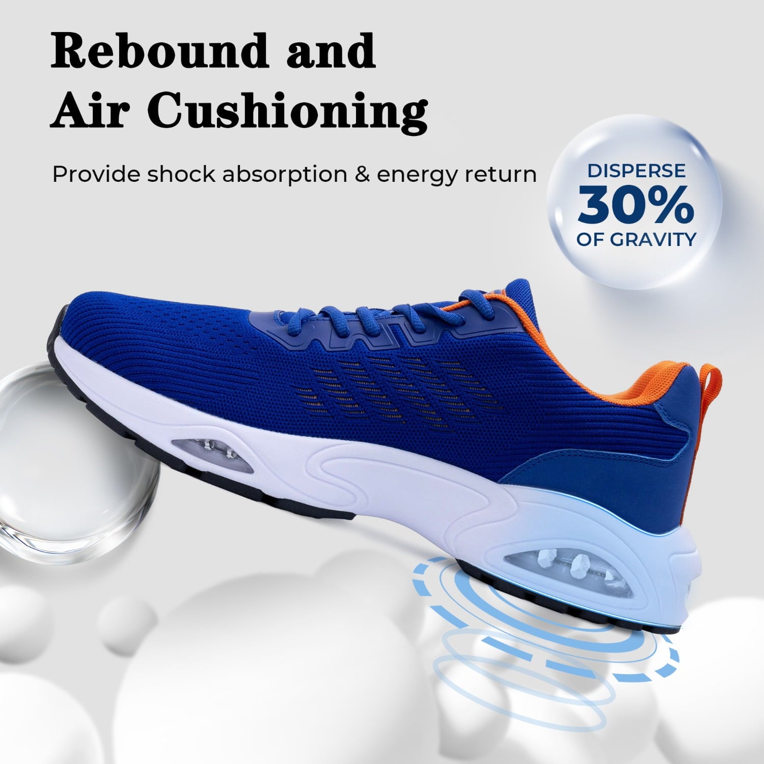 BROYON Men's Air Cushion Running Shoes Lightweight Breathable Walking Shoes Non Slip Fashion Sneakers Mesh Workout Casual Sports Shoes