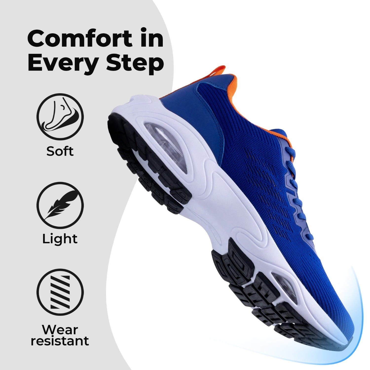 BROYON Men's Air Cushion Running Shoes Lightweight Breathable Walking Shoes Non Slip Fashion Sneakers Mesh Workout Casual Sports Shoes