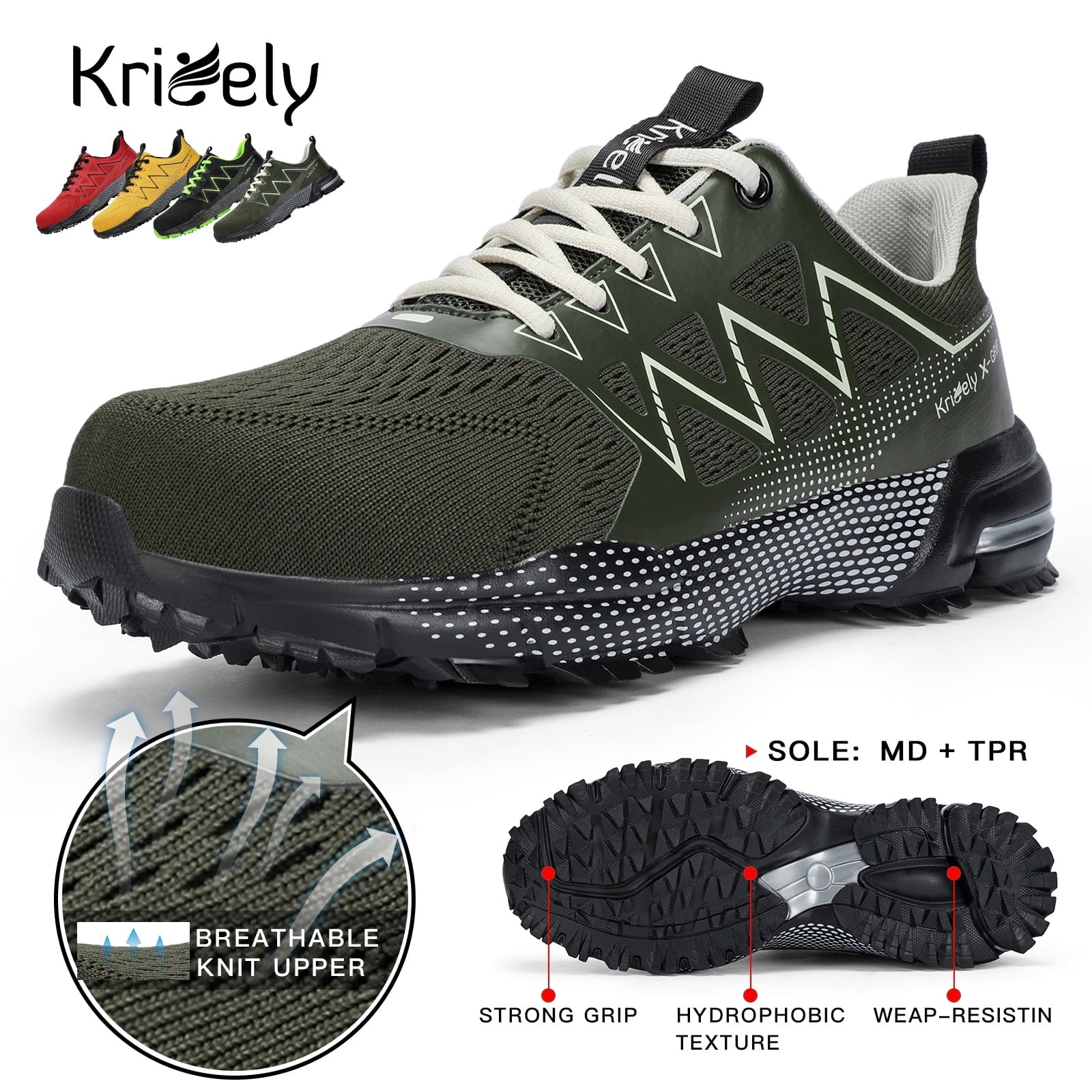 Kricely Men's Trail Running Shoes Tennis Shoe Non Slip