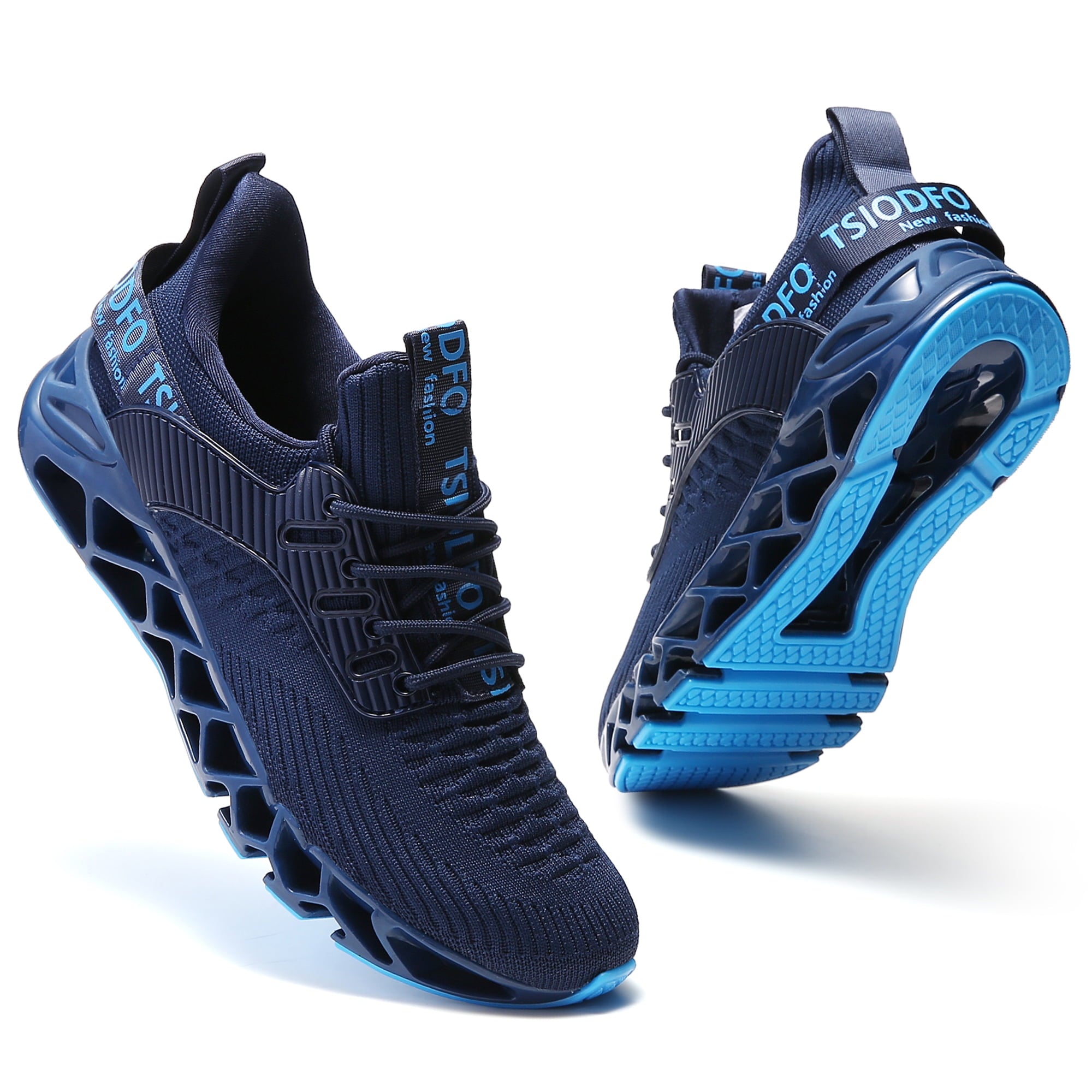 Men Sport Running Sneakers Tennis Athletic Walking Shoes Navy Blue Size 10.5 Mesh Fashion Casual Gym Runner Jogging Trainers