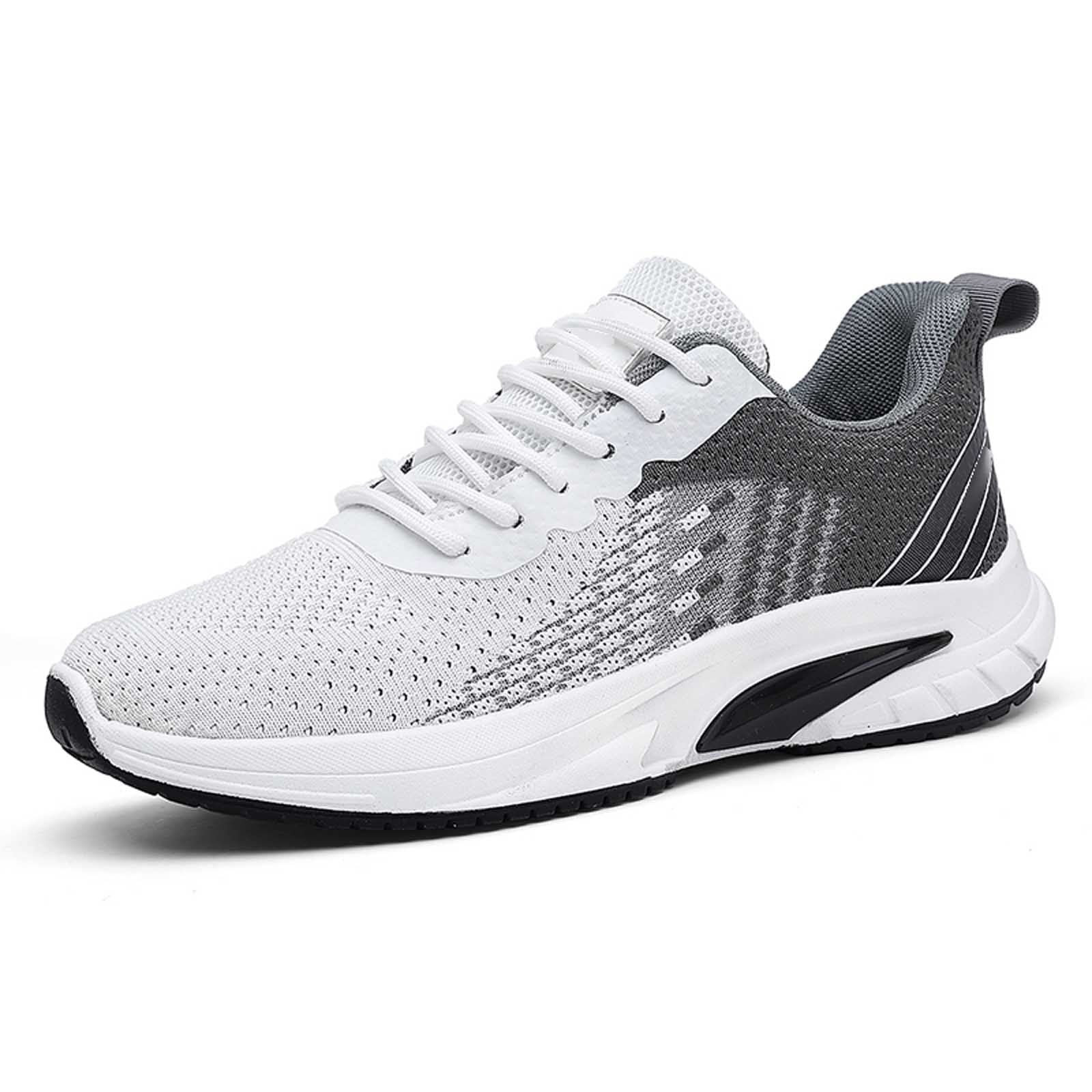 Mens Shoes,Breathable Running Shoes Lightweight Athletic Walking Sneakers Comfortable Gym Fitness Jogging Mesh Workout Casual Sports Footwear,Shoes for Men,Black,7.5