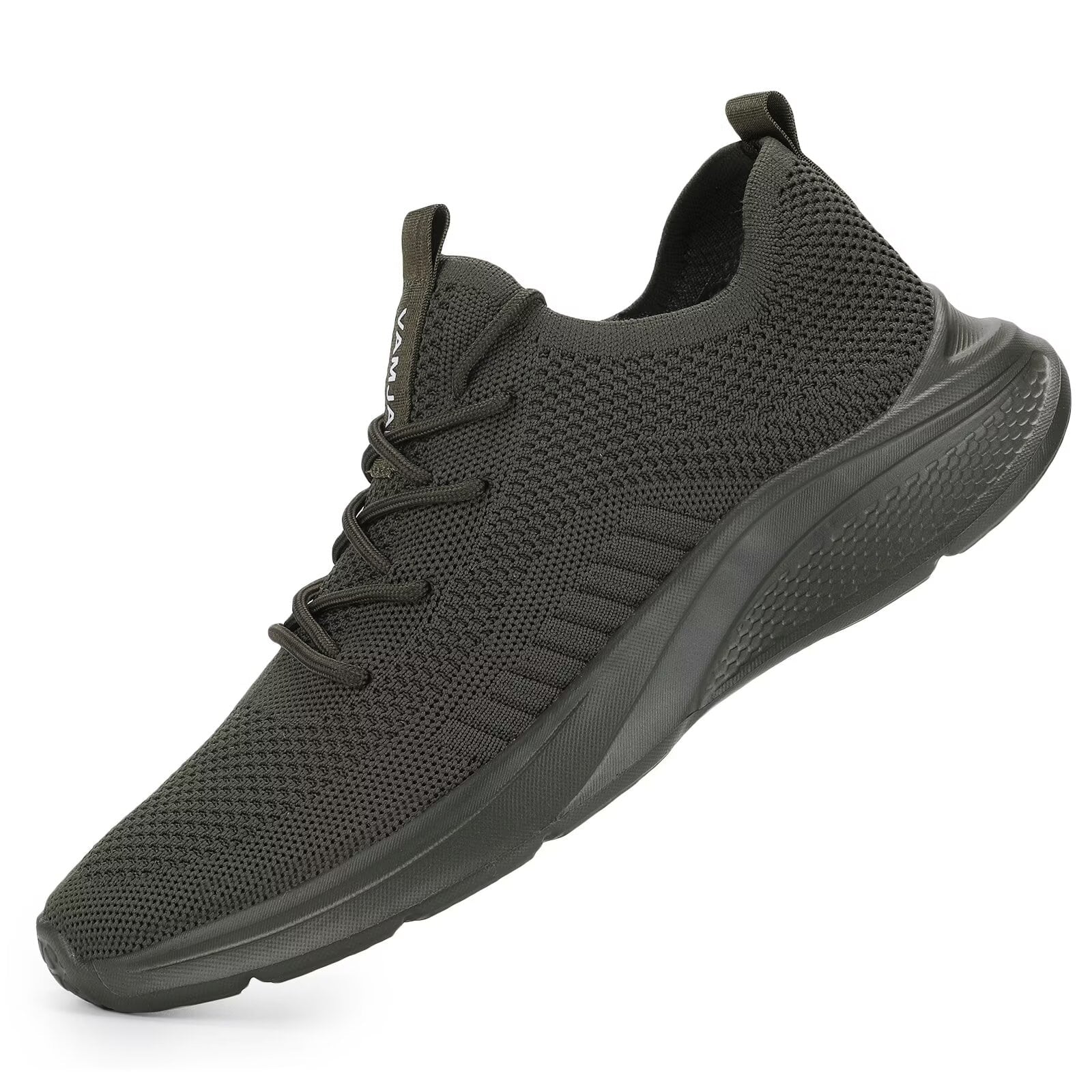 VAMJAM Men's Running Shoes Fashion Sneakers - Lightweight Breathable Flying Knitting Lace Up Mesh Walking Shoes Workout Casual Sports Shoes White Size 11