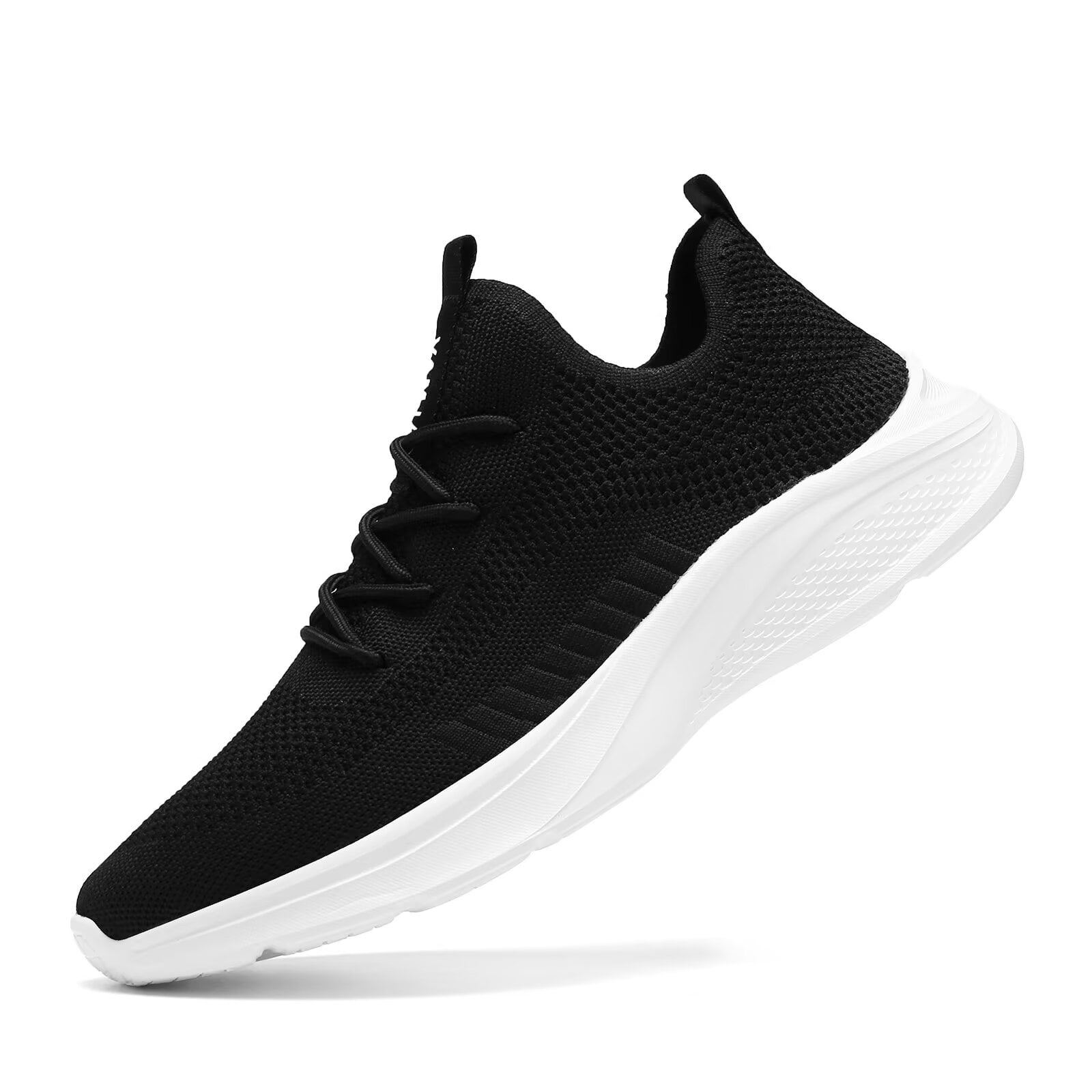 VAMJAM Men's Running Shoes Fashion Sneakers - Lightweight Breathable Flying Knitting Lace Up Mesh Walking Shoes Workout Casual Sports Shoes White Size 11