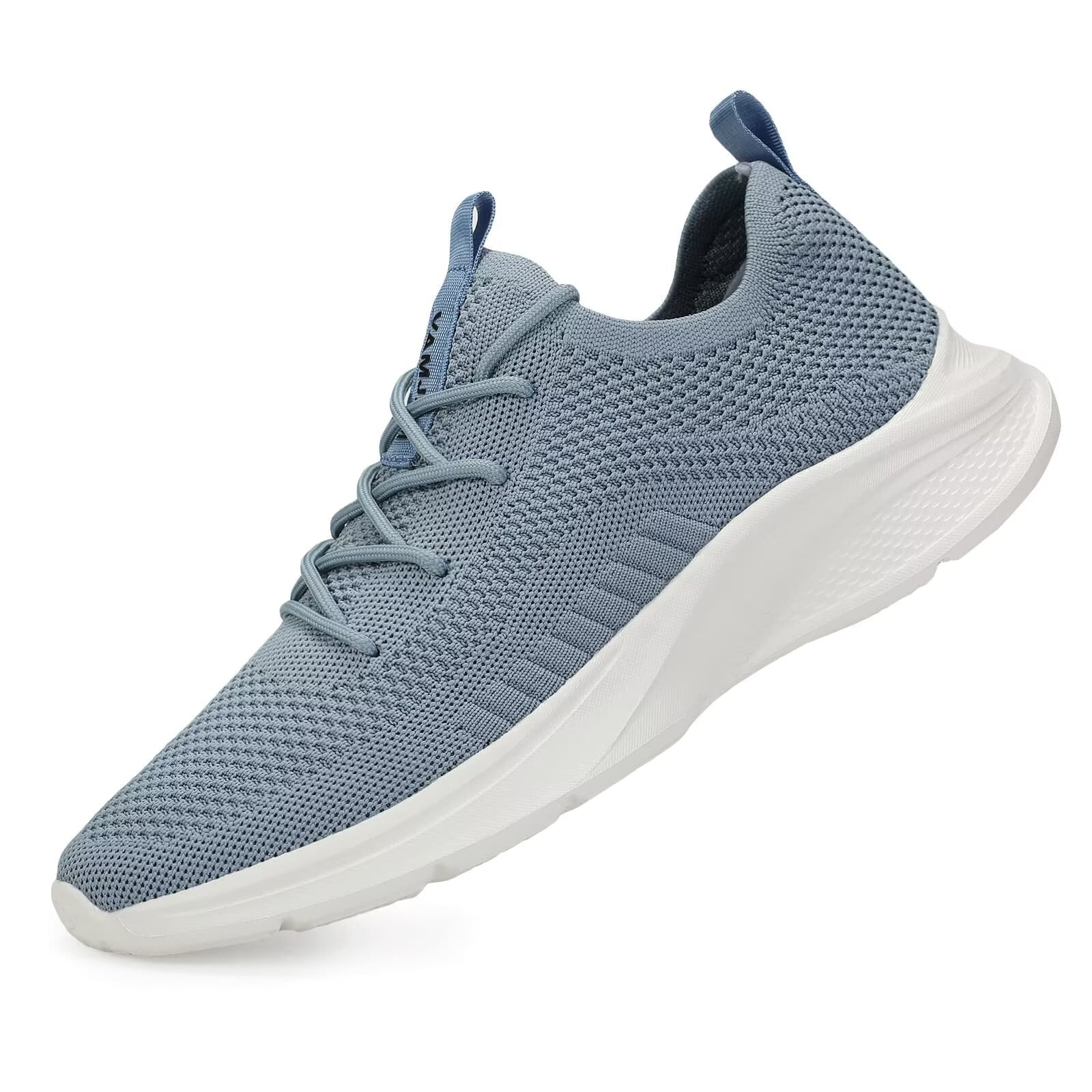 VAMJAM Men's Running Shoes Fashion Sneakers - Lightweight Breathable Flying Knitting Lace Up Mesh Walking Shoes Workout Casual Sports Shoes White Size 11