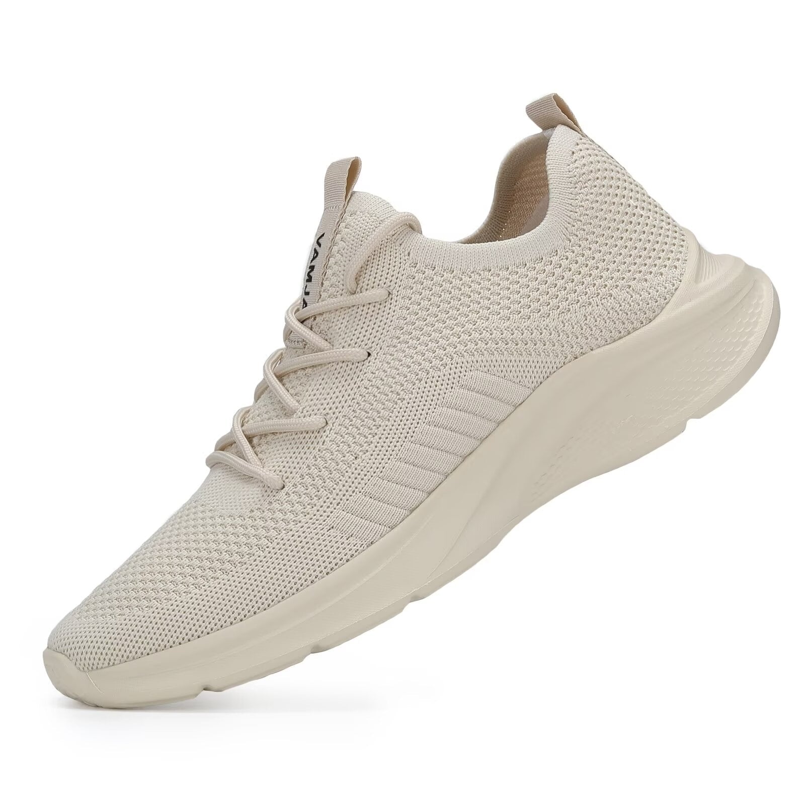 VAMJAM Men's Running Shoes Fashion Sneakers - Lightweight Breathable Flying Knitting Lace Up Mesh Walking Shoes Workout Casual Sports Shoes White Size 11