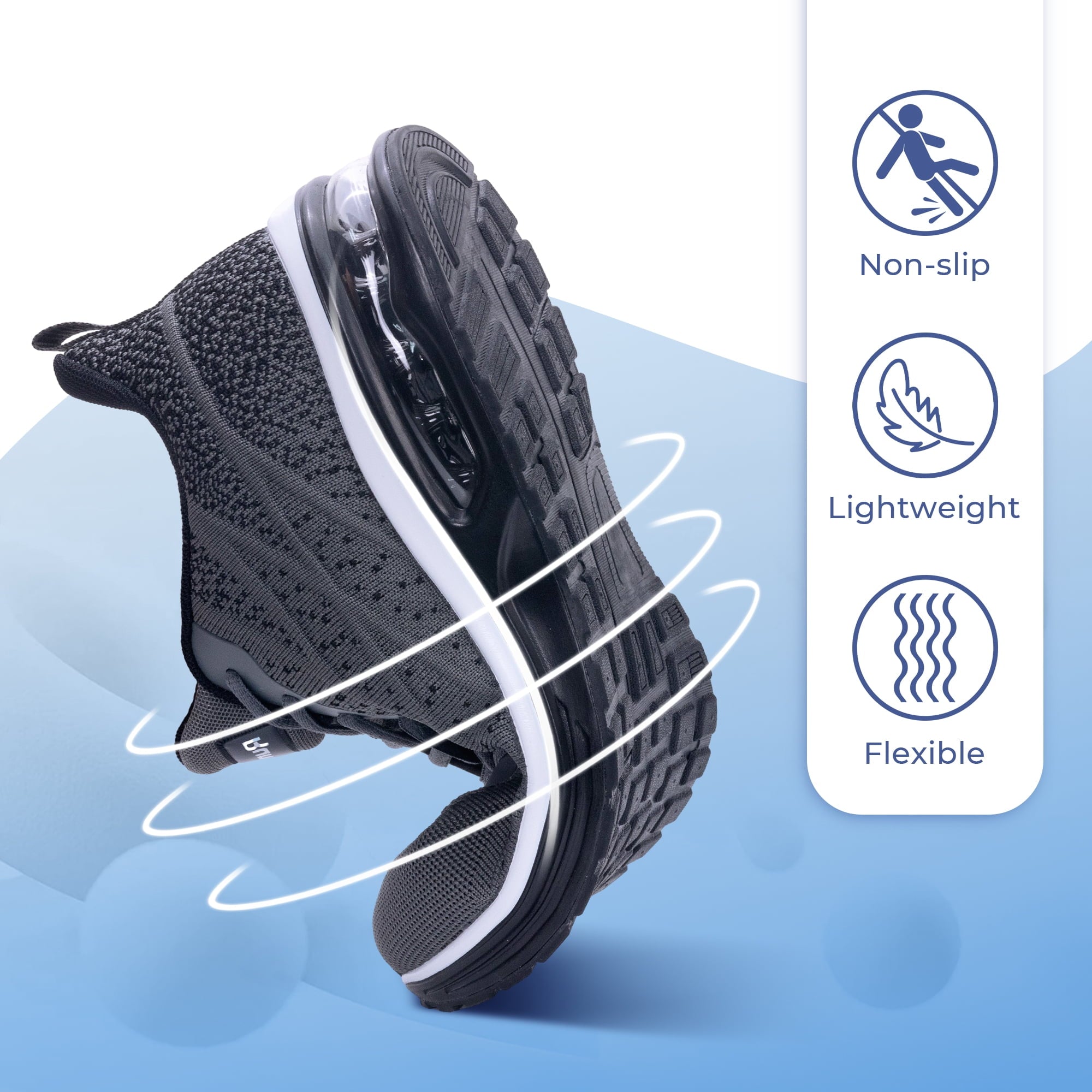 GOOBON Mens Running Shoes Tennis Shoes Non Slip Air Cushion Athletic Sneakers Breathable Fashion Walking Sneakers for Workout Jogging