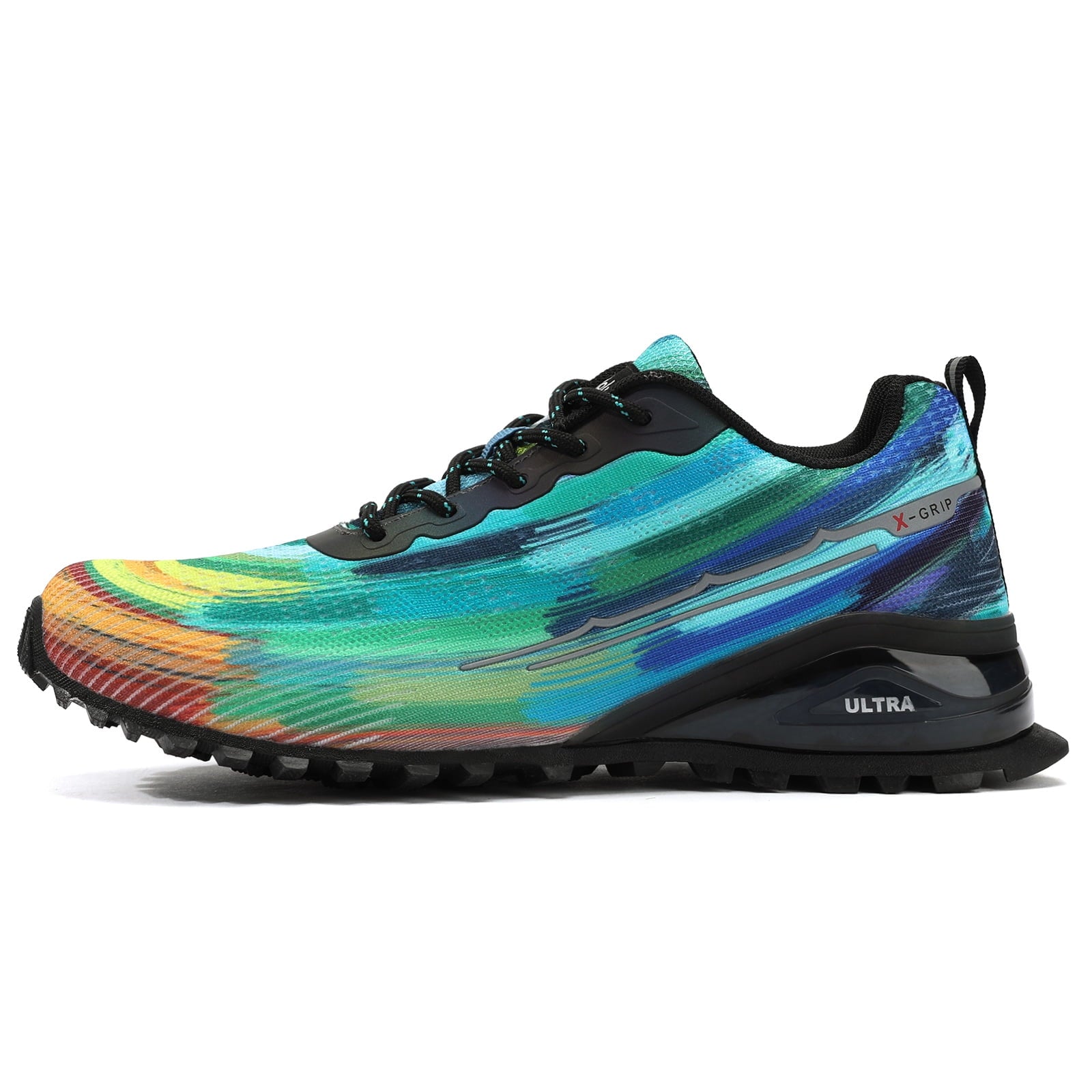 Kricely Men's Trail Running Shoes Fashion Walking Hiking Sneakers for Men Tennis Cross Training Shoe Outdoor Snearker Mens Casual Workout Footwear Tie dye Size 10