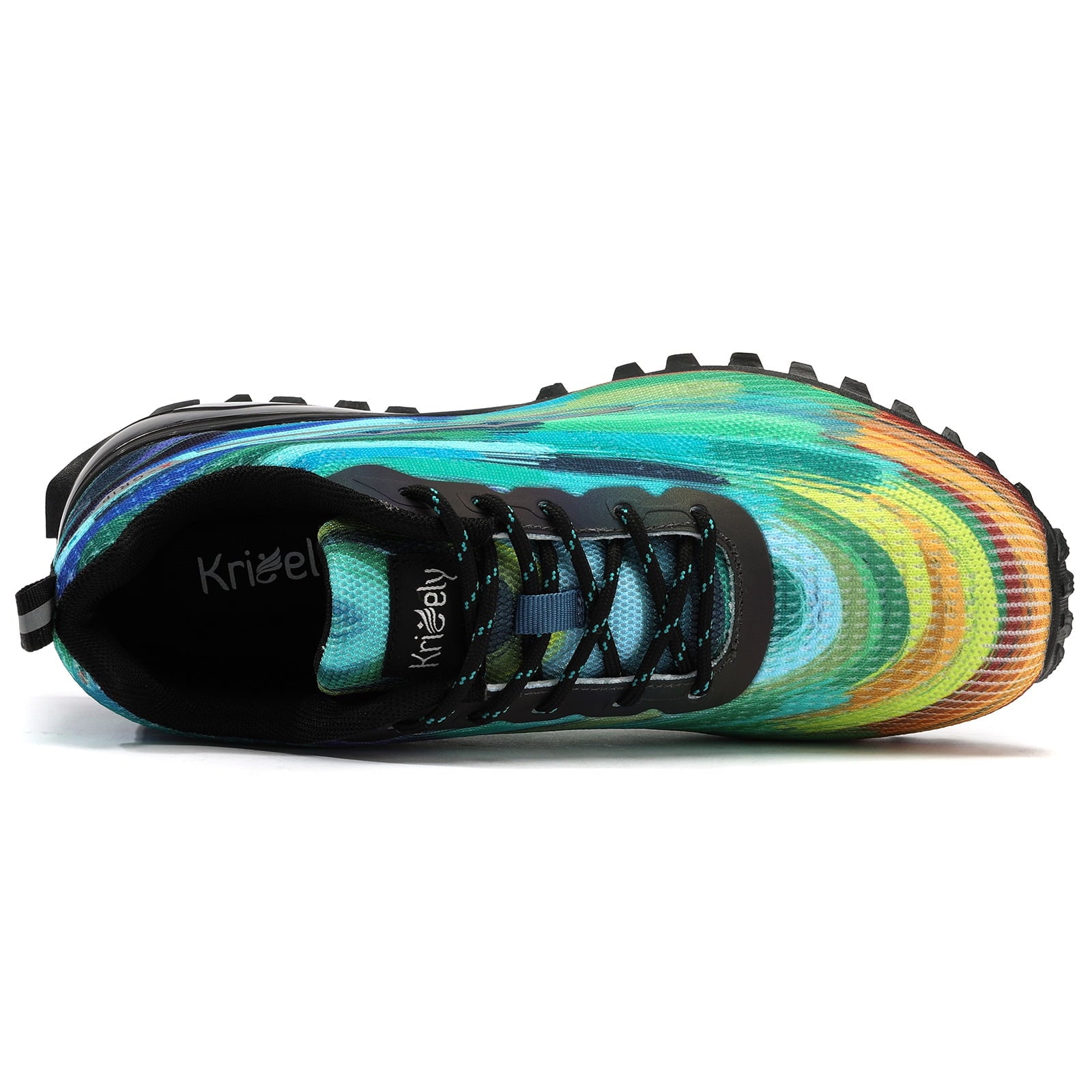 Kricely Men's Trail Running Shoes Fashion Walking Hiking Sneakers for Men Tennis Cross Training Shoe Outdoor Snearker Mens Casual Workout Footwear Tie dye Size 10